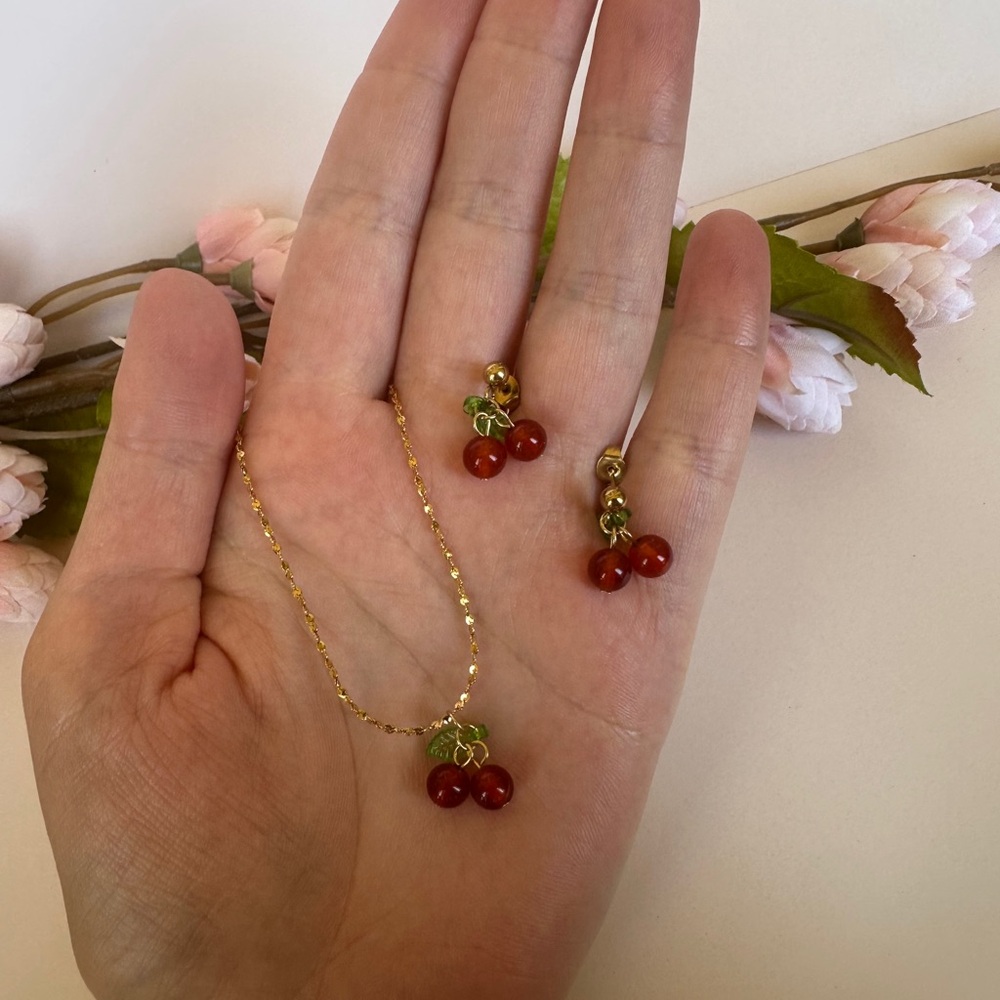 ๐ Cherry Gold Set โ Sweet, Chic & Timeless ๐ - Picture 3 of 3